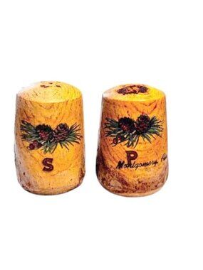 Vintage Primitive Tree Bark Salt & Pepper Shakers